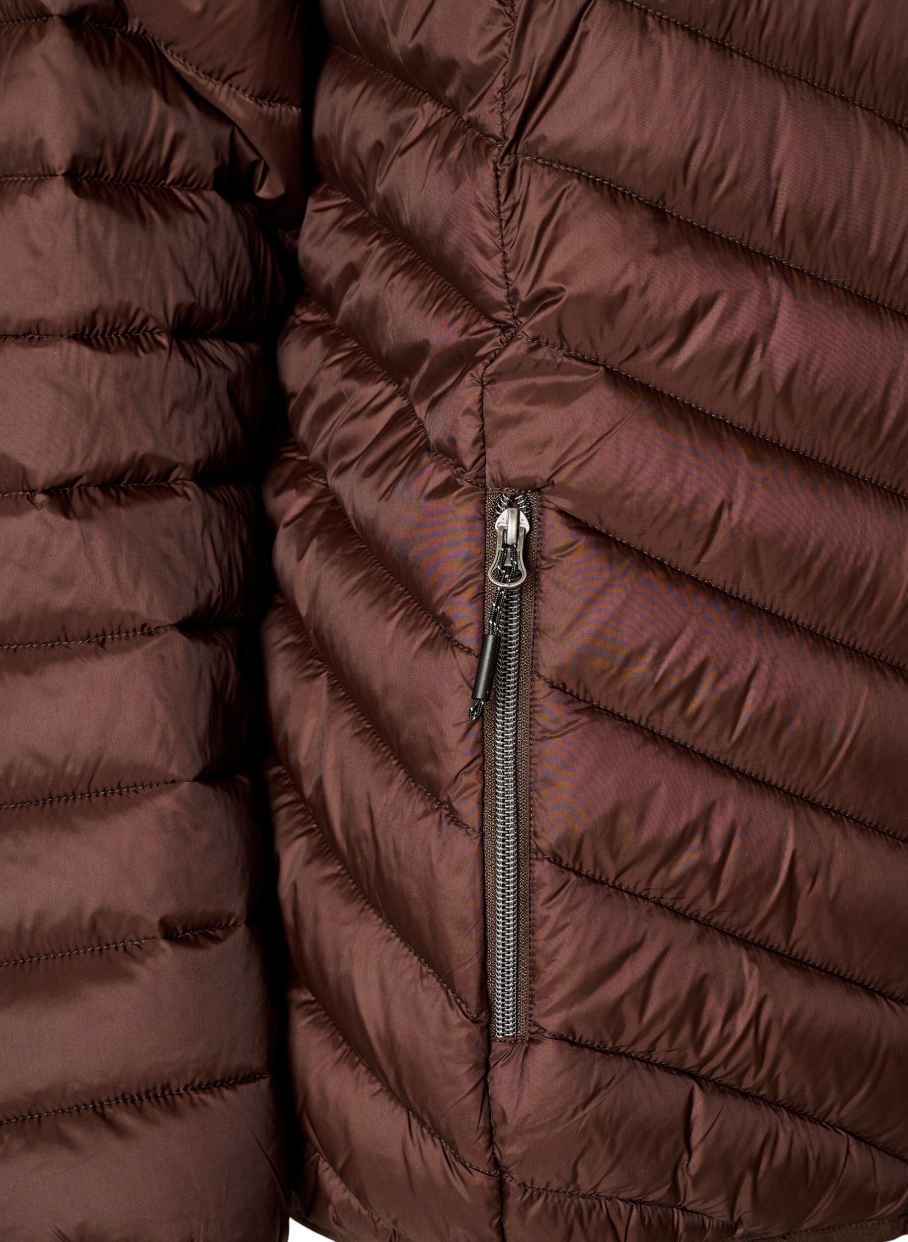 ZizziLetv&aelig;gts jakke med h&aelig;tte, Brun, Packshot image number 3
