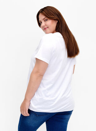 Bomulds t-shirt med folieprint, B. White w. Believe, Model image number 1