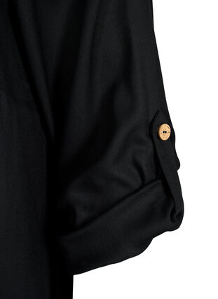 Viskose tunika med hætte, Black, Packshot image number 3