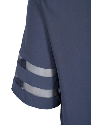 Kortærmet bluse med v-udskæring, Odysses Gray, Packshot image number 2