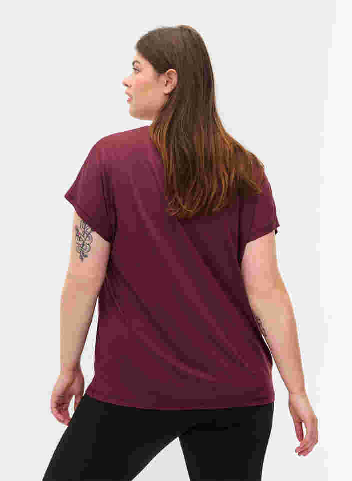 Ensfarvet trænings t-shirt, Fig, Model