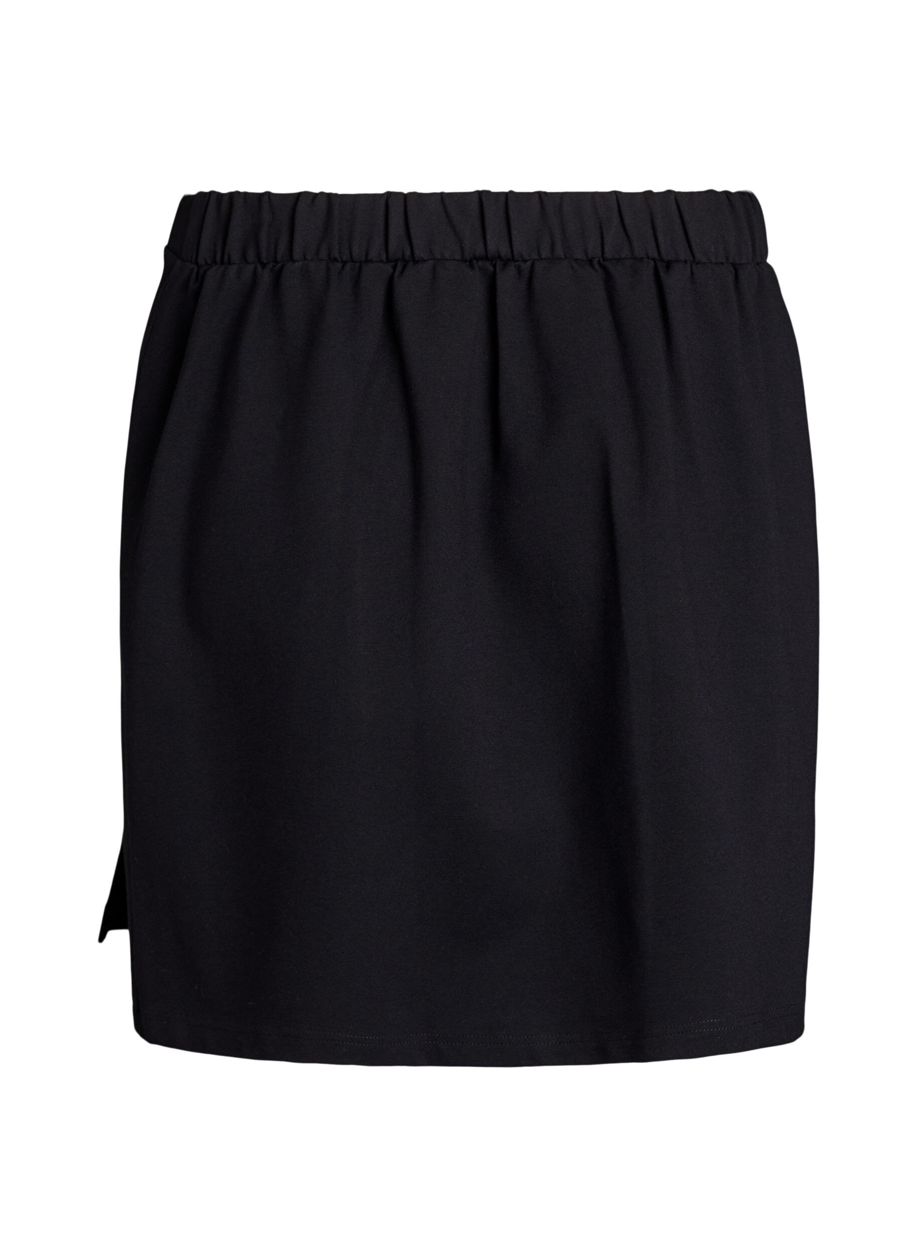 ZizziKort jerseynederdel med slids, Sort, Packshot image number 1