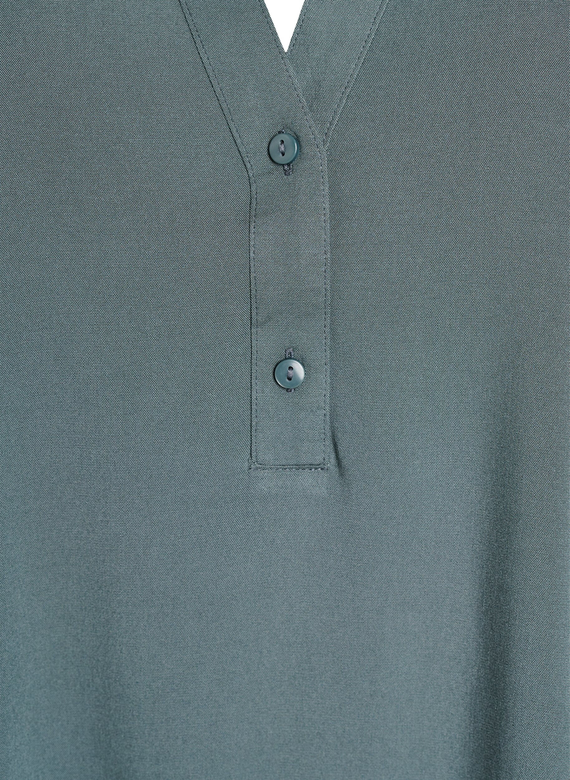 Zizzi &AElig;rmel&oslash;s viskosebluse, Gr&oslash;n, Packshot image number 2