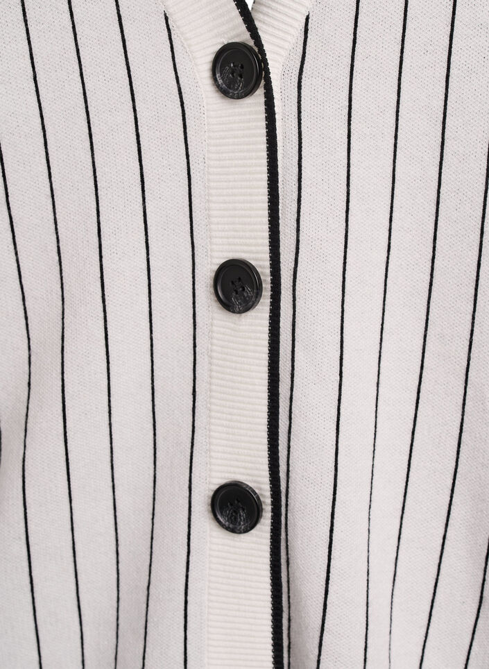 Strikket cardigan med striber og rygmotiv, Hvid, Packshot image number 2