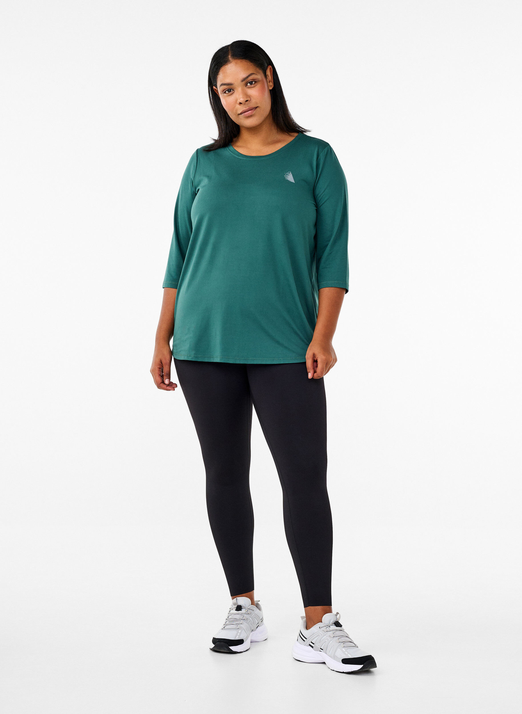 ZizziTr&aelig;ningsbluse med 3/4 &aelig;rmer, Gr&oslash;n, Model image number 1