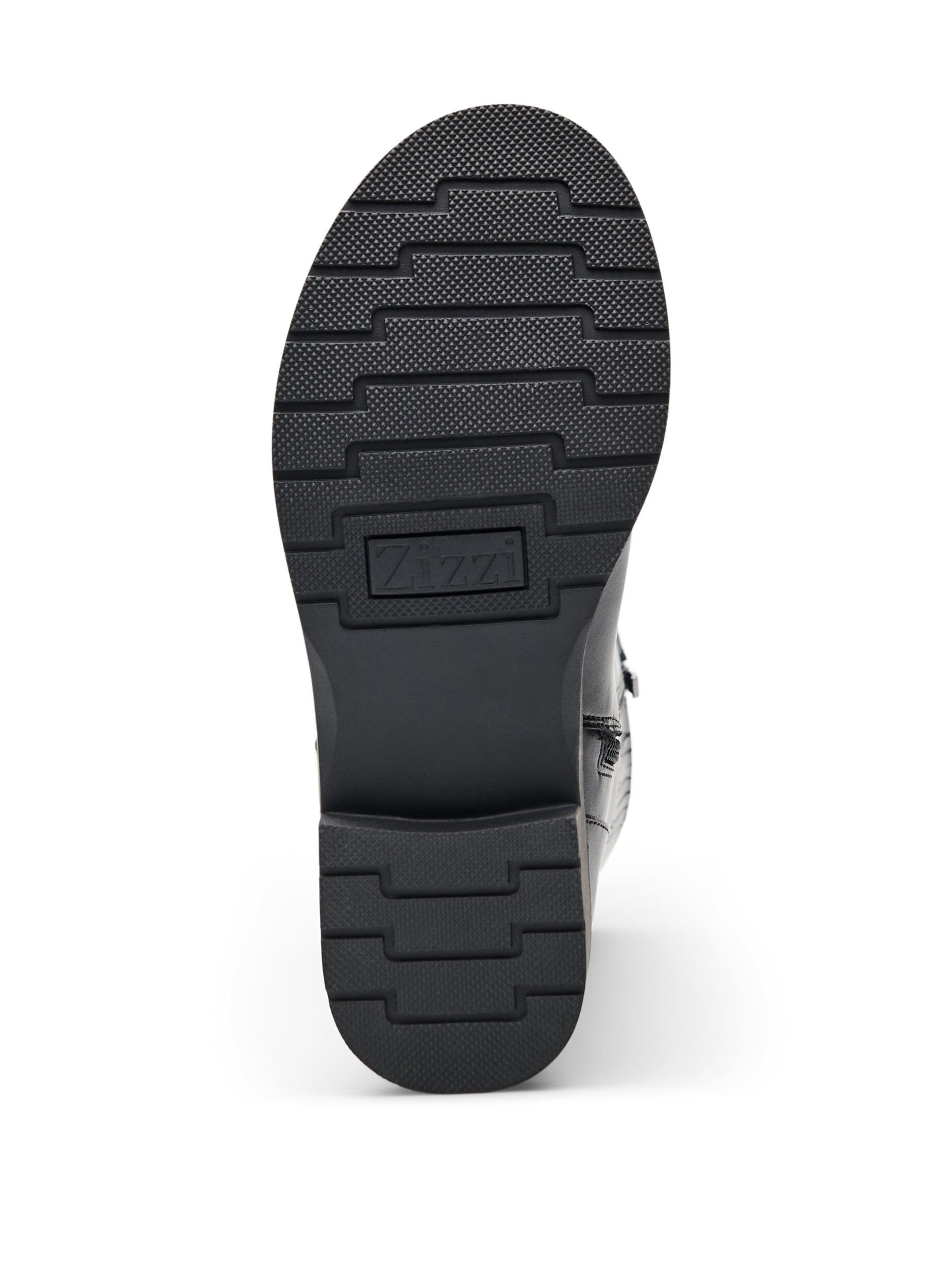 Zizzi Wide fit - H&oslash;j l&aelig;derst&oslash;vle med dekorative sp&aelig;nder, Sort, Packshot image number 4