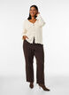 Cardigan med hulm&oslash;nster og b&oslash;lgede kanter, Vanilla, Model image number 1