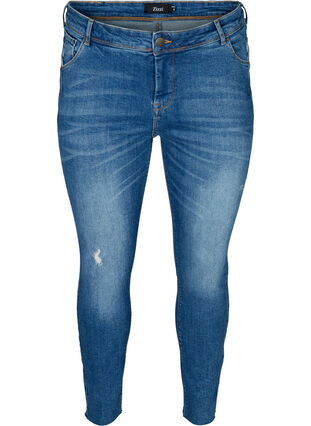 Cropped Amy jeans, Dark blue denim, Packshot image number 0