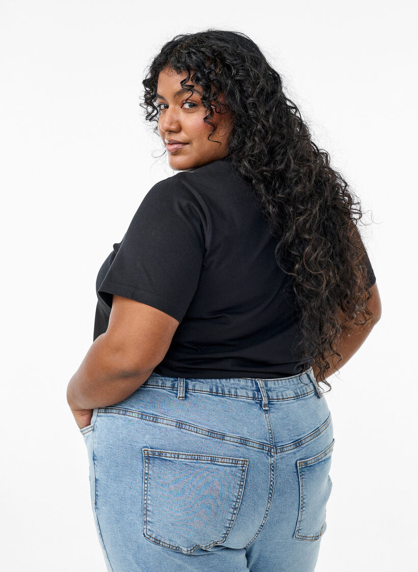 T-shirt med dekorative detaljer , Sort, Model image number 2