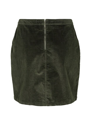 Kort nederdel i fløjl, Green, Packshot image number 1