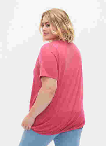 Meleret t-shirt med elastikkant, Beetroot Purple Mél, Model image number 1
