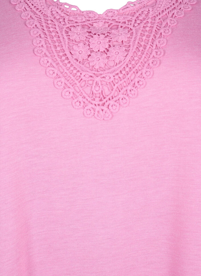 Ærmeløs top med blonde, Rosebloom, Packshot image number 2