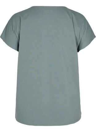 Bomulds t-shirt med korte ærmer, Balsam Green Solid, Packshot image number 1