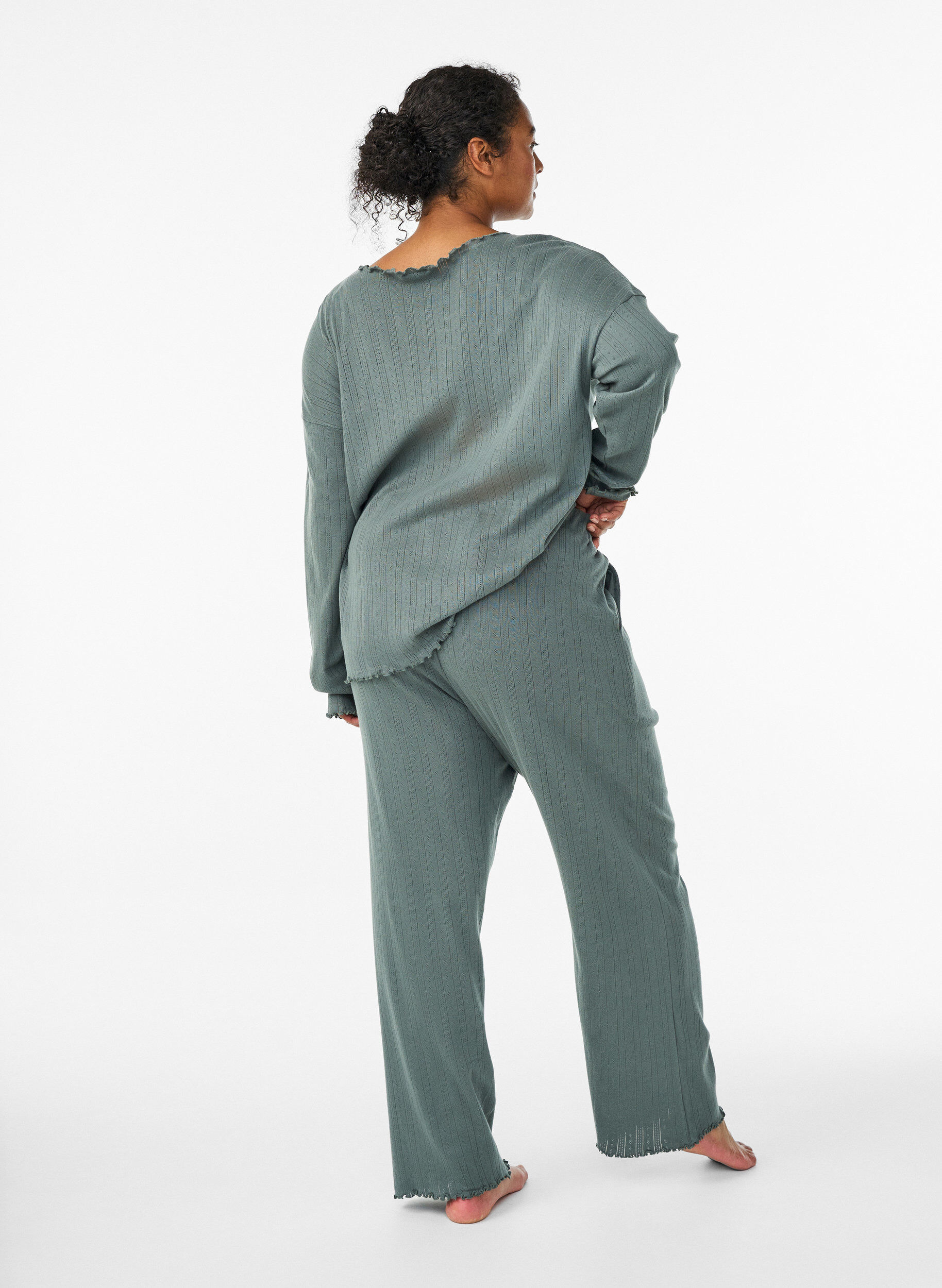 Zizzi Natbukser i &oslash;kologisk bomuld, Gr&oslash;n, Model image number 1