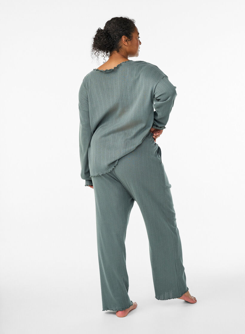 Natbukser i økologisk bomuld, Grøn, Model image number 1