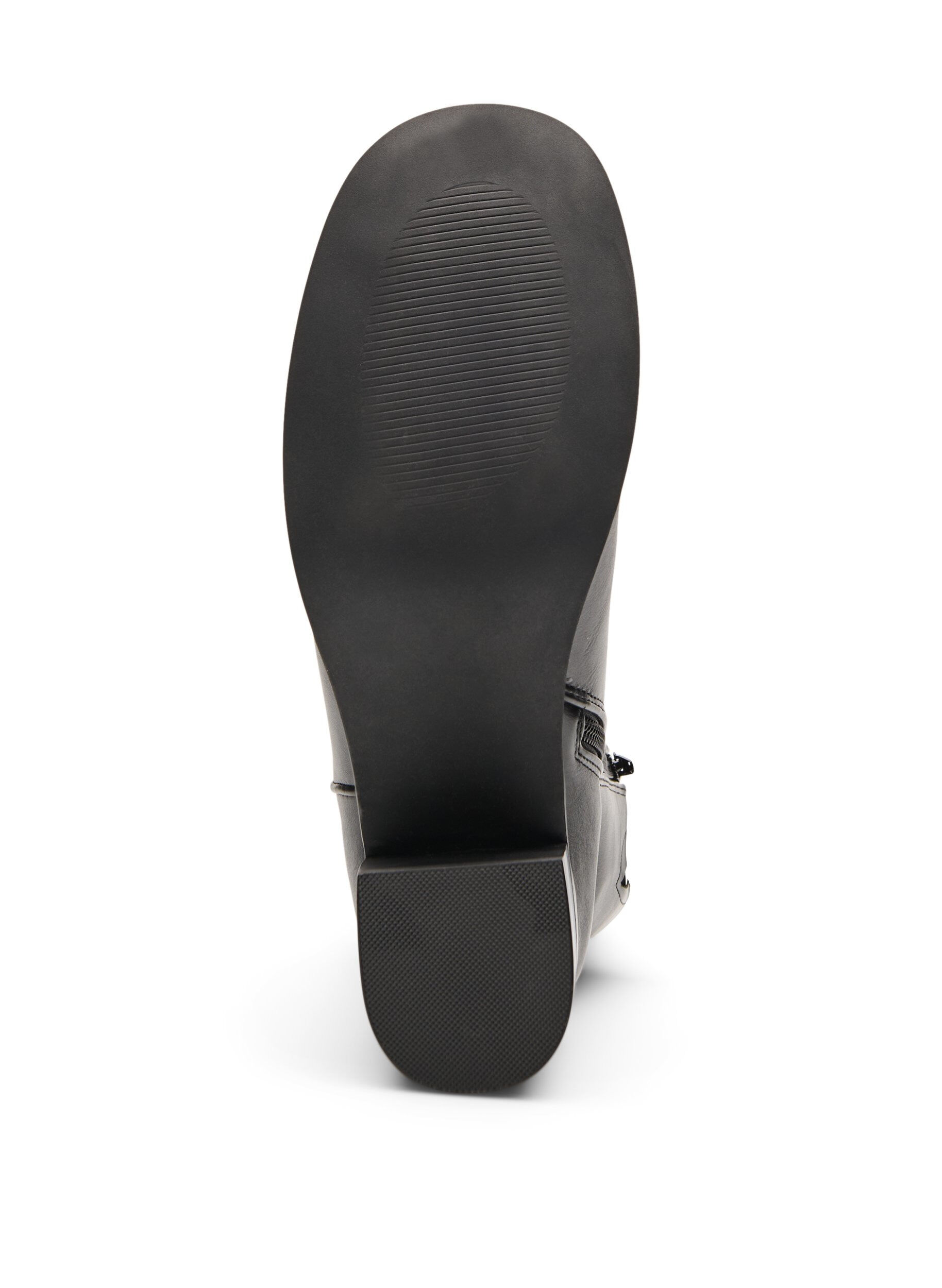 Zizzi Wide fit &ndash; Ankelst&oslash;vle med rund snude og blokh&aelig;l, Sort, Packshot image number 3