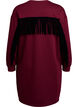 Knælang sweatkjole med frynser, Mørk Bordeaux, Packshot image number 1