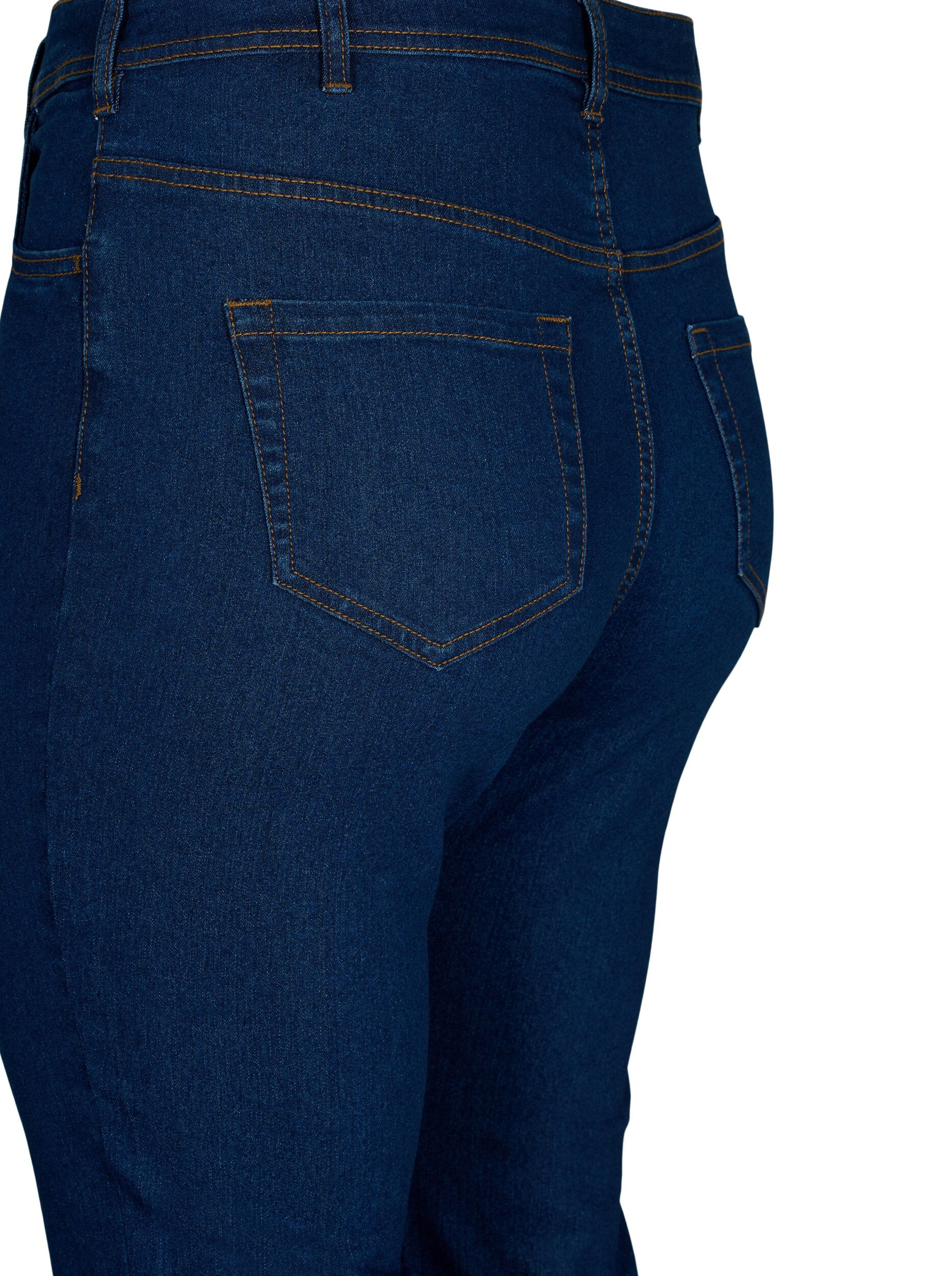 ZizziH&oslash;jtaljede jeans med bootcut, Bl&aring;, Packshot image number 3