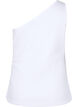 One-shoulder top i bomuld, Bright White, Packshot image number 1