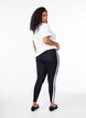 Viskose leggings med striber i siderne, Black W. Stripe, Model image number 1