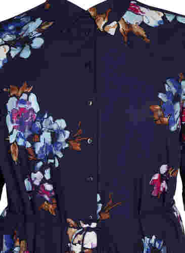 FLASH - Skjortekjole med blomsterprint, Big Blue Flower, Packshot image number 2