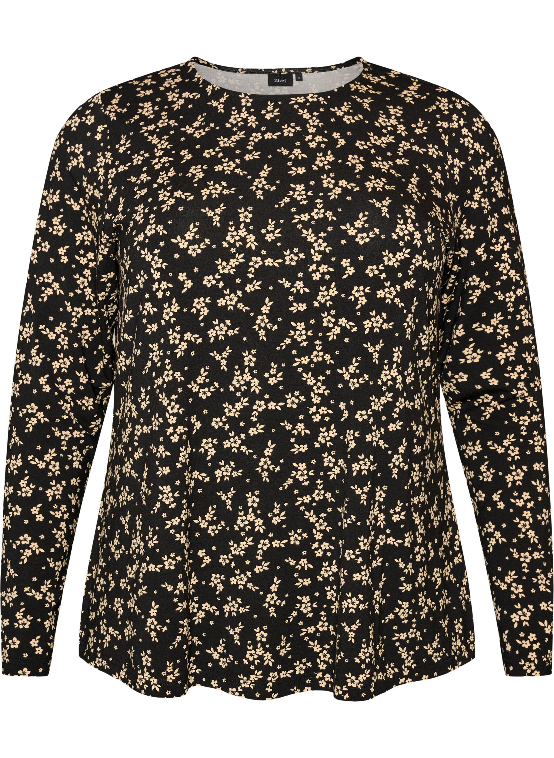 ZizziBluse med lange &aelig;rmer, Sort, Packshot image number 0