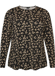 Bluse med lange &aelig;rmer, Sort