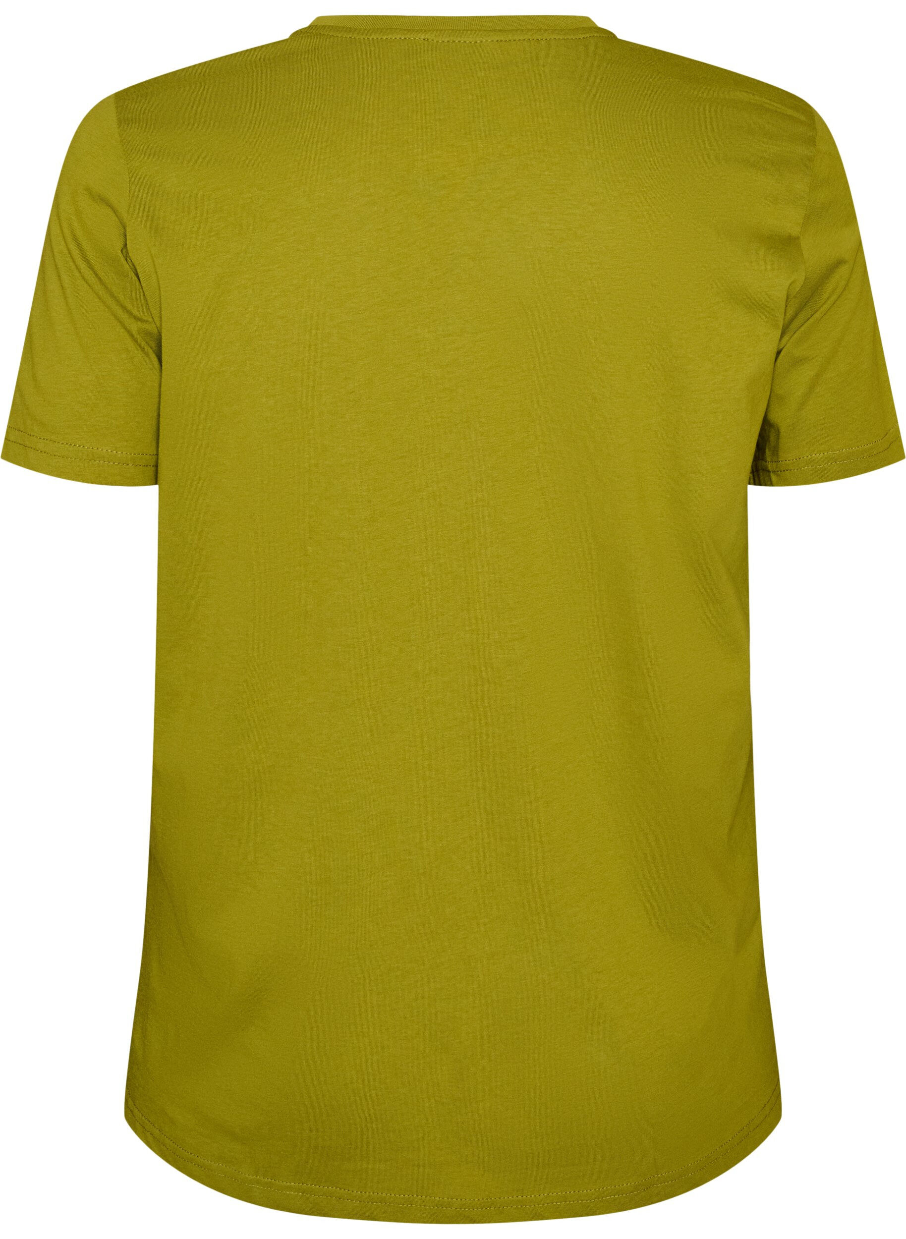 ZizziT-shirt i bomuld med tekstbadge, Gr&oslash;n, Packshot image number 1