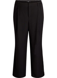 Habitbukser med høj talje og lige ben, Sort