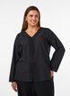 Skjortebluse med broderie anglaise, Sort, Model image number 0