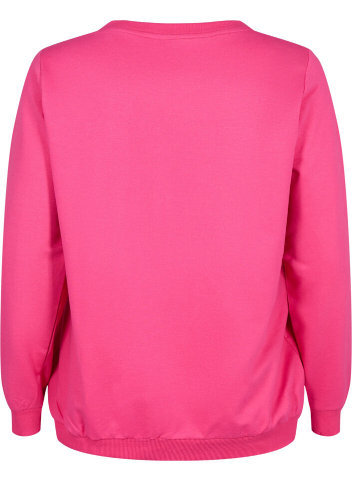 Sweatshirt med tekst , Fuchsia P. W. Reset, Packshot image number 1