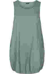 Ærmeløs kjole i bomuld, Balsam Green