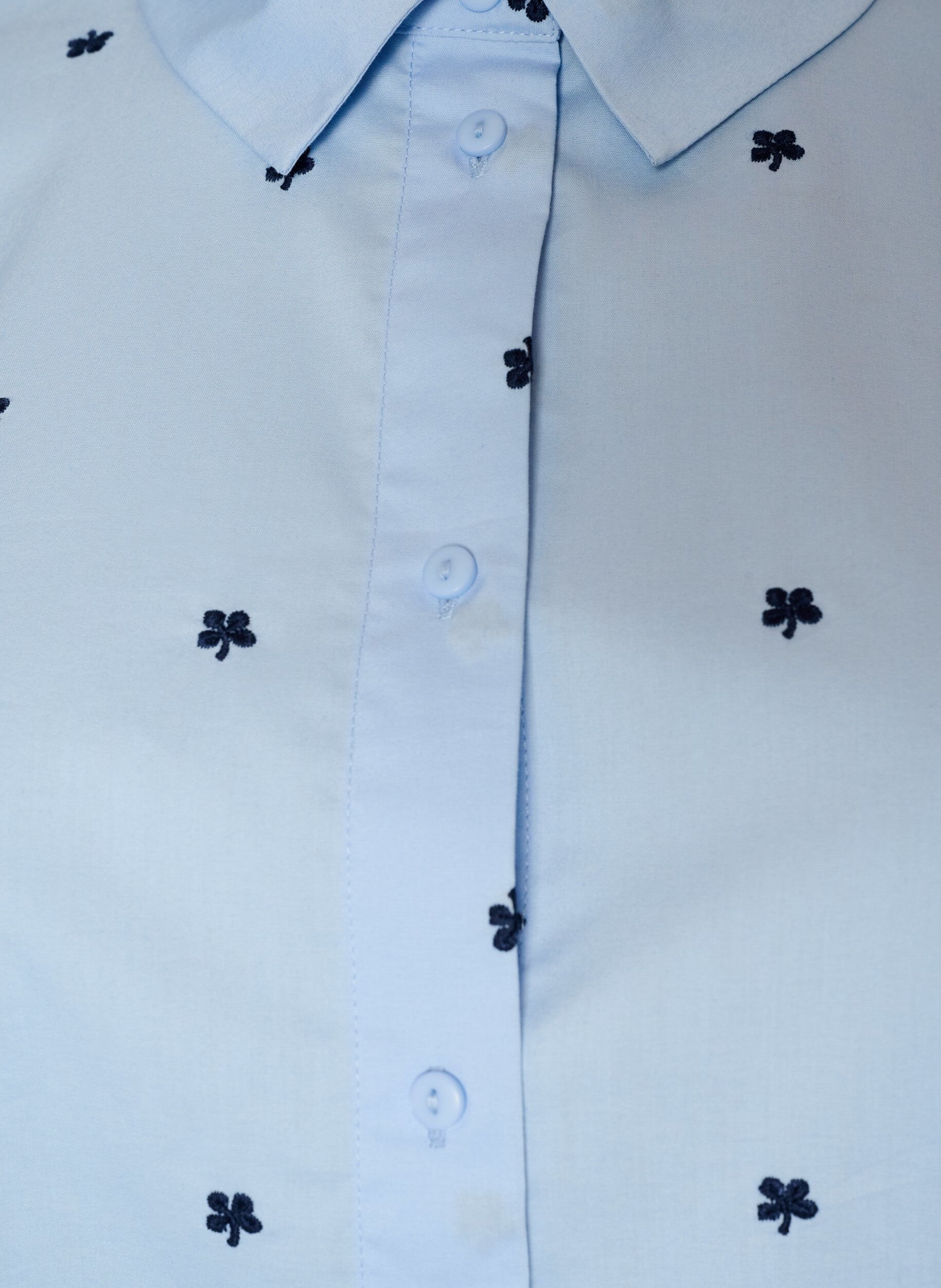 ZizziSkjorte med broderede blomster, Bl&aring;, Packshot image number 2
