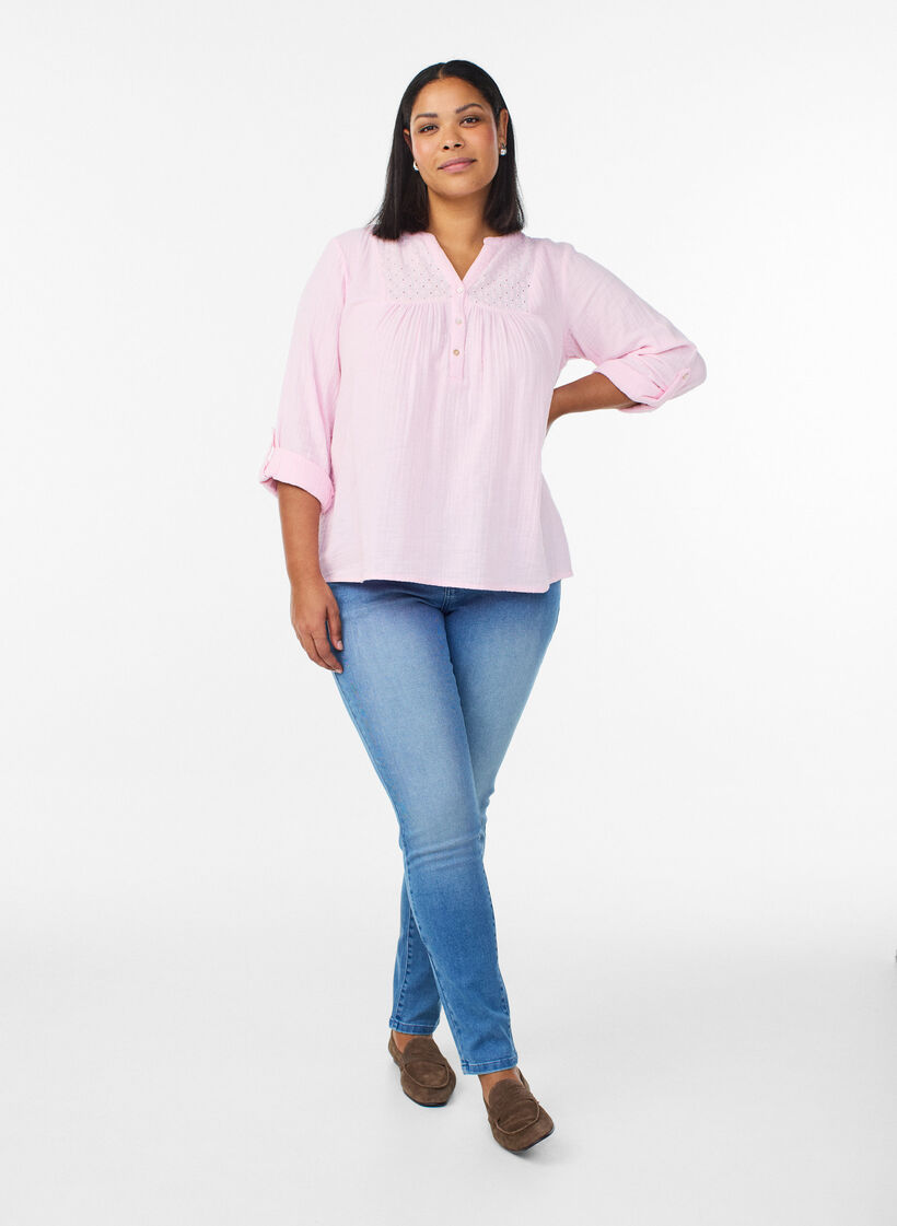 Slim fit Emily jeans med regul&aelig;r talje, Bl&aring;, Model image number 0