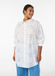 Tunika i bomuld med broderie anglaise, Hvid, Model image number 0