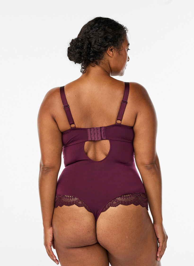 Blonde body med b&oslash;jle og stropdetalje, R&oslash;d, Model image number 1