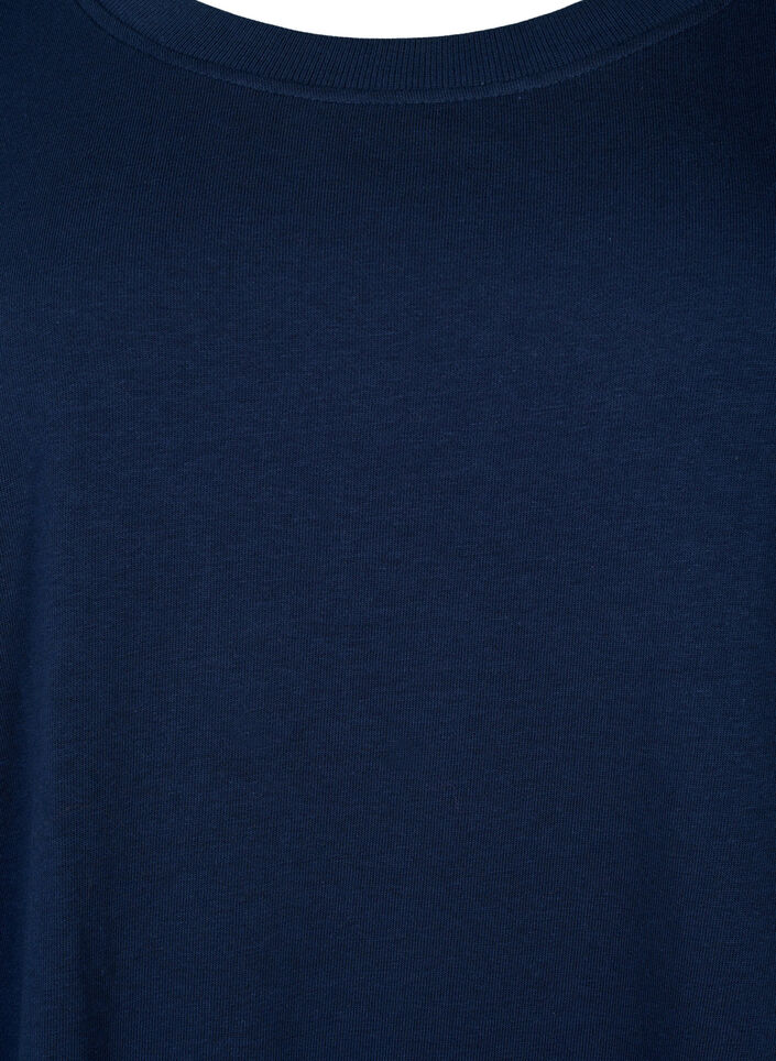 Kortærmet sweatkjole med lommer, Black Iris, Packshot image number 2