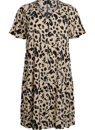 Viskose kjole med A-form, Beige