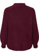 Ribstrikket sweater med ballon&aelig;rmer og knapper, M&oslash;rk Bordeaux, Packshot image number 1