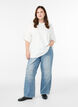 Oversize t-shirt med 1/2 ærmer, Hvid, Model image number 1