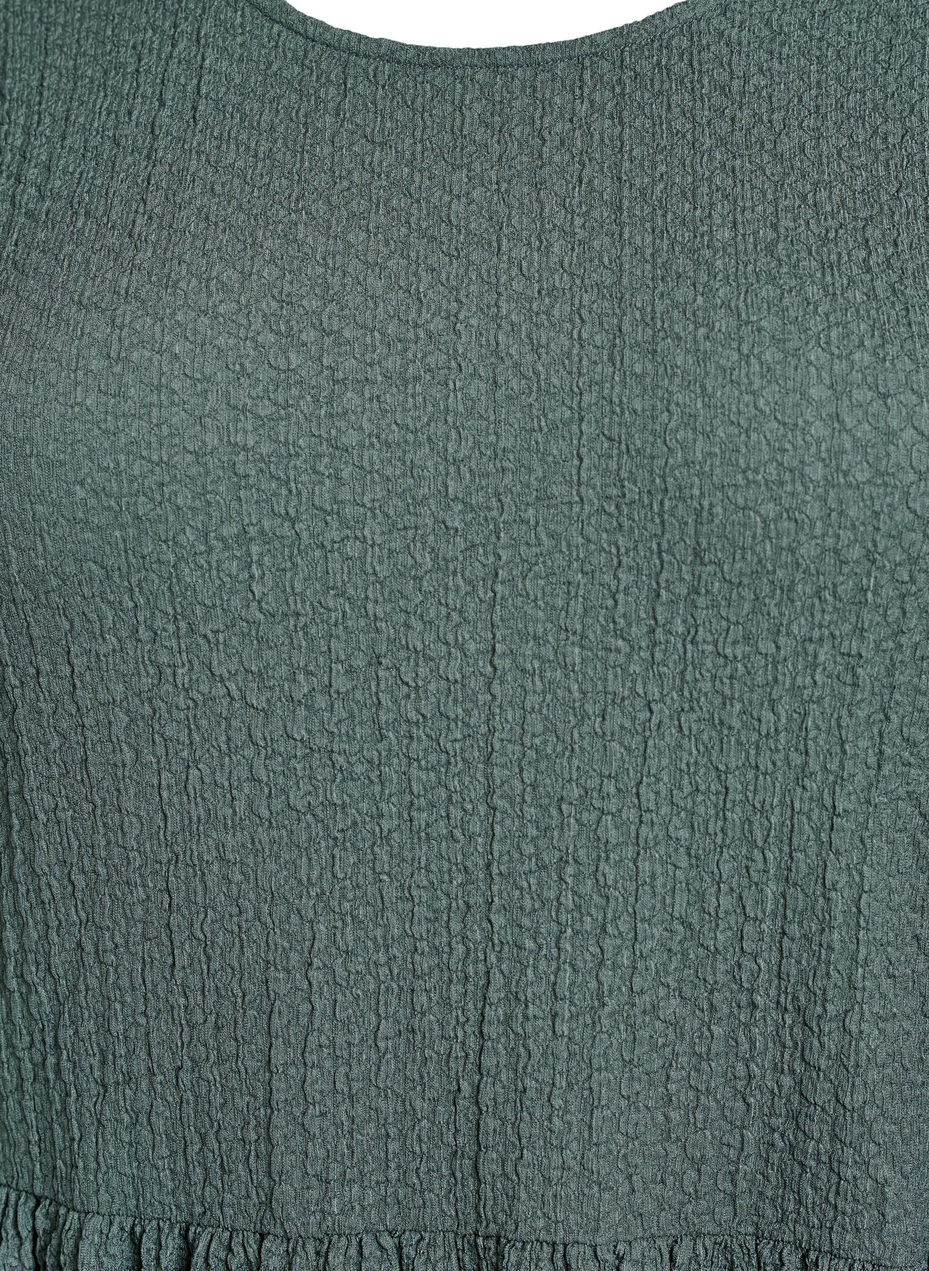 Zizzi FLASH - Kort kjole med struktur og 3/4 &aelig;rmer, Gr&oslash;n, Packshot image number 2