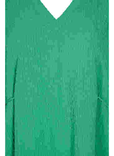 Langærmet kjole med v-hals og bindesnøre, Mint, Packshot image number 2