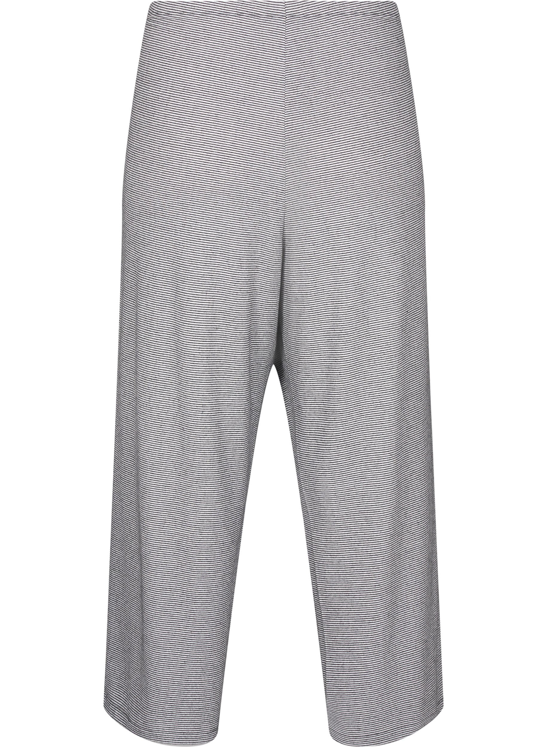 Zizzi Natbukser med lommer, Striped DGM , Packshot image number 1