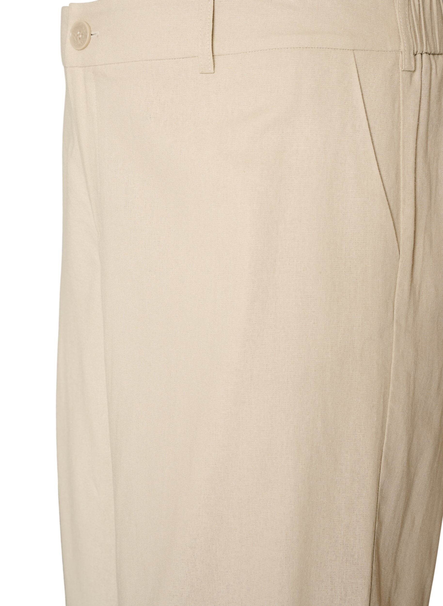 ZizziBermudashorts i h&oslash;r og viskose med h&oslash;j talje, Beige, Packshot image number 2
