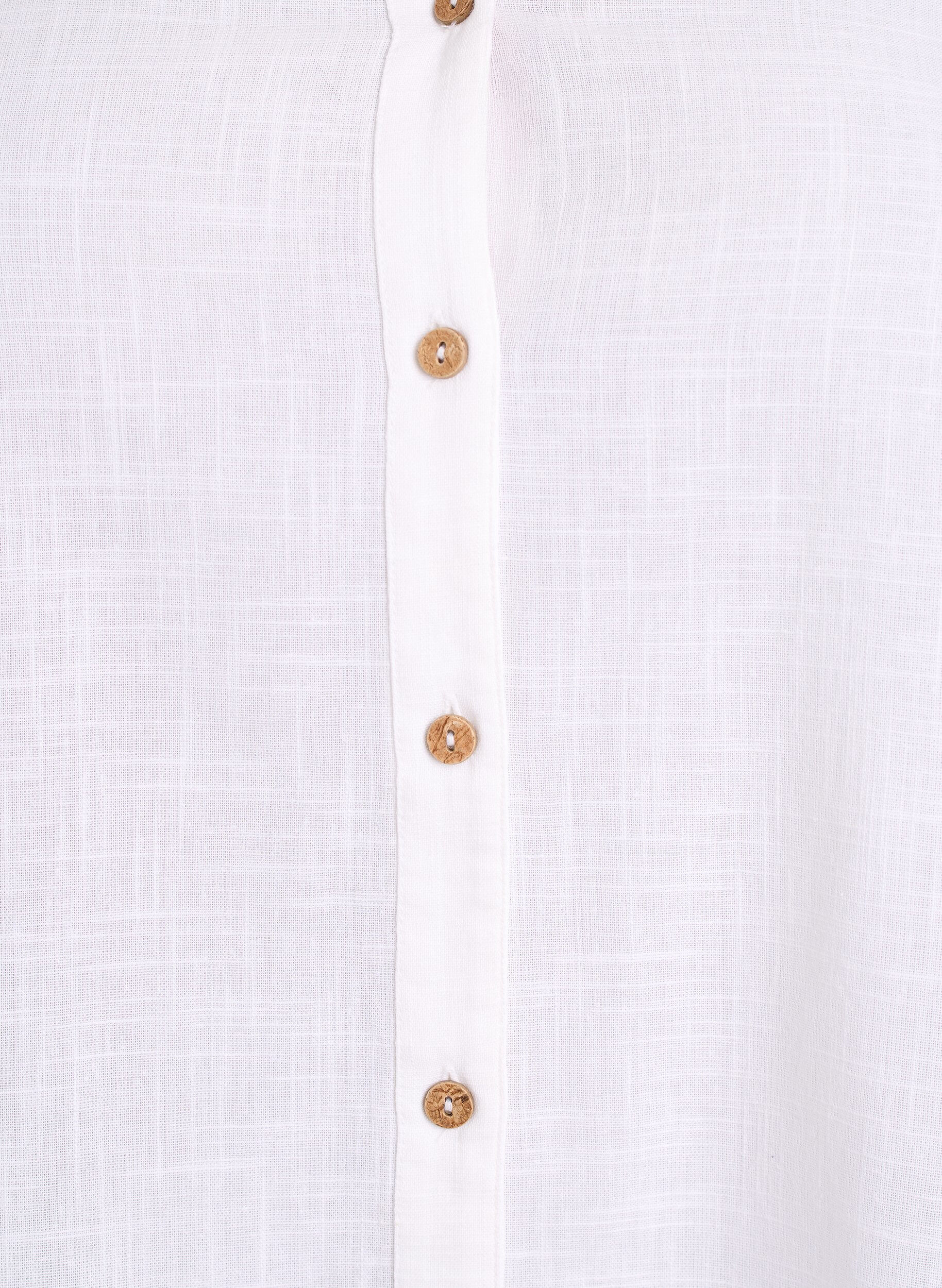 Zizzi Skjortebluse i bomuld med V-udsk&aelig;ring, Hvid, Packshot image number 2