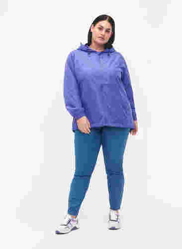 Kort jakke med hætte og justerbar bund, Purple Opulence, Model image number 2