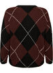 Cardigan med argylem&oslash;nster, Sort, Packshot image number 1