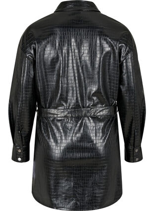 Skjortejakke i imiteret læder, Black, Packshot image number 1