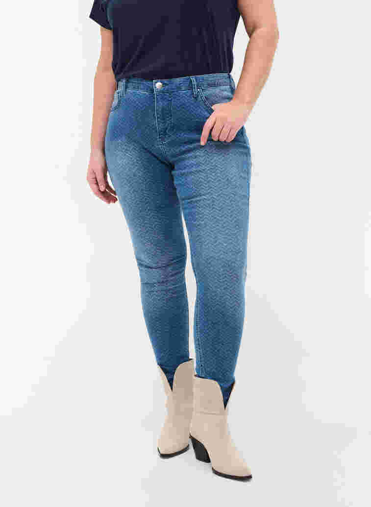 Printede Amy jeans med høj talje, Ethnic Pri, Model image number 3