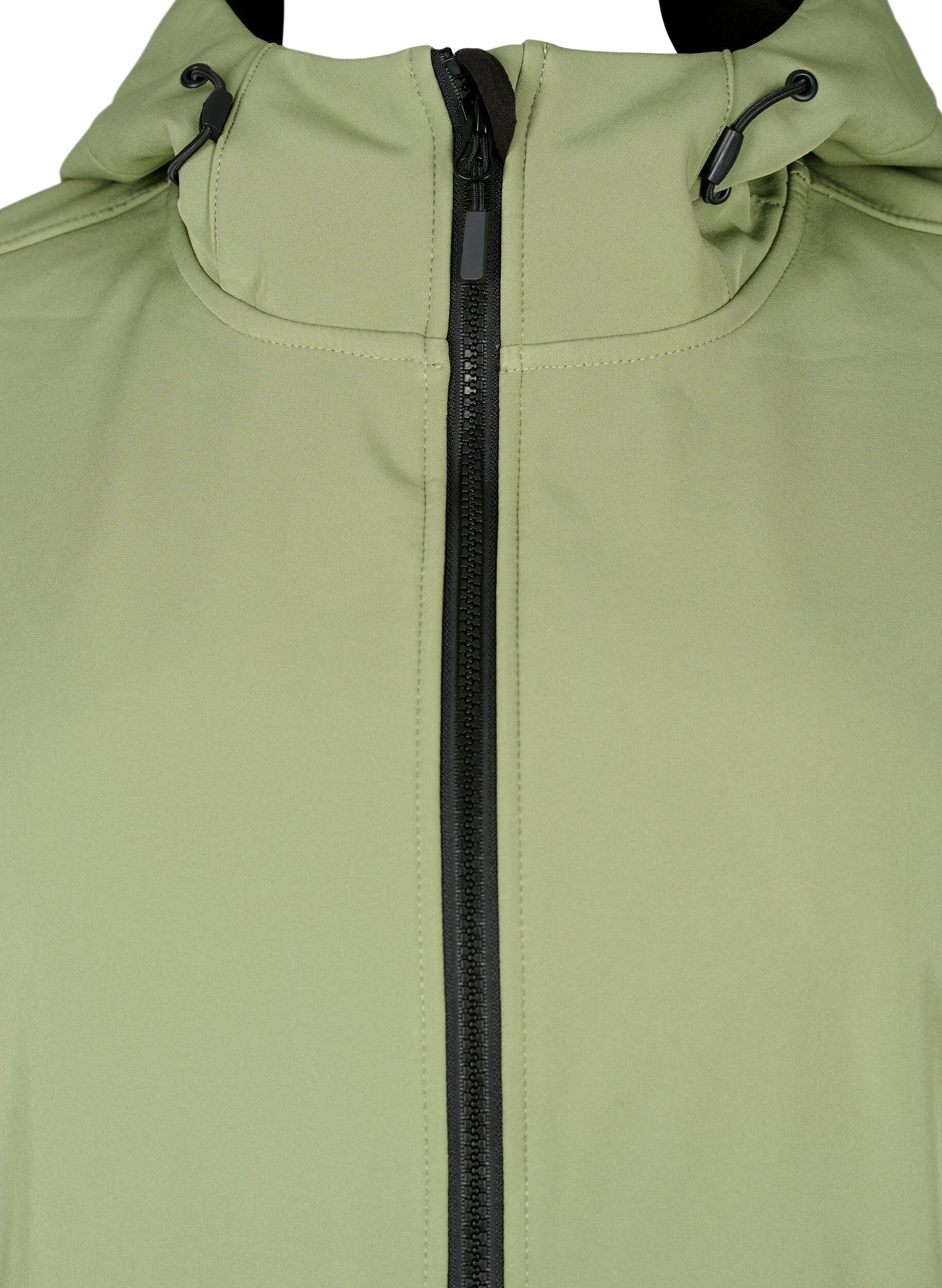 Zizzi Kort softshell jakke med lommer, Oil Green, Packshot image number 2